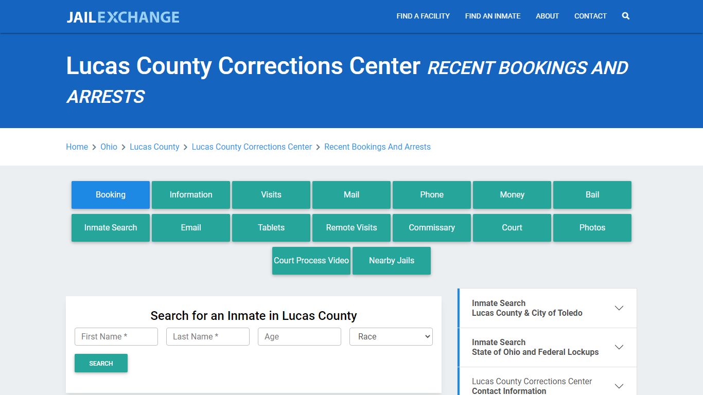 Lucas County Corrections Center Recent Bookings And Arrests - Jail Exchange