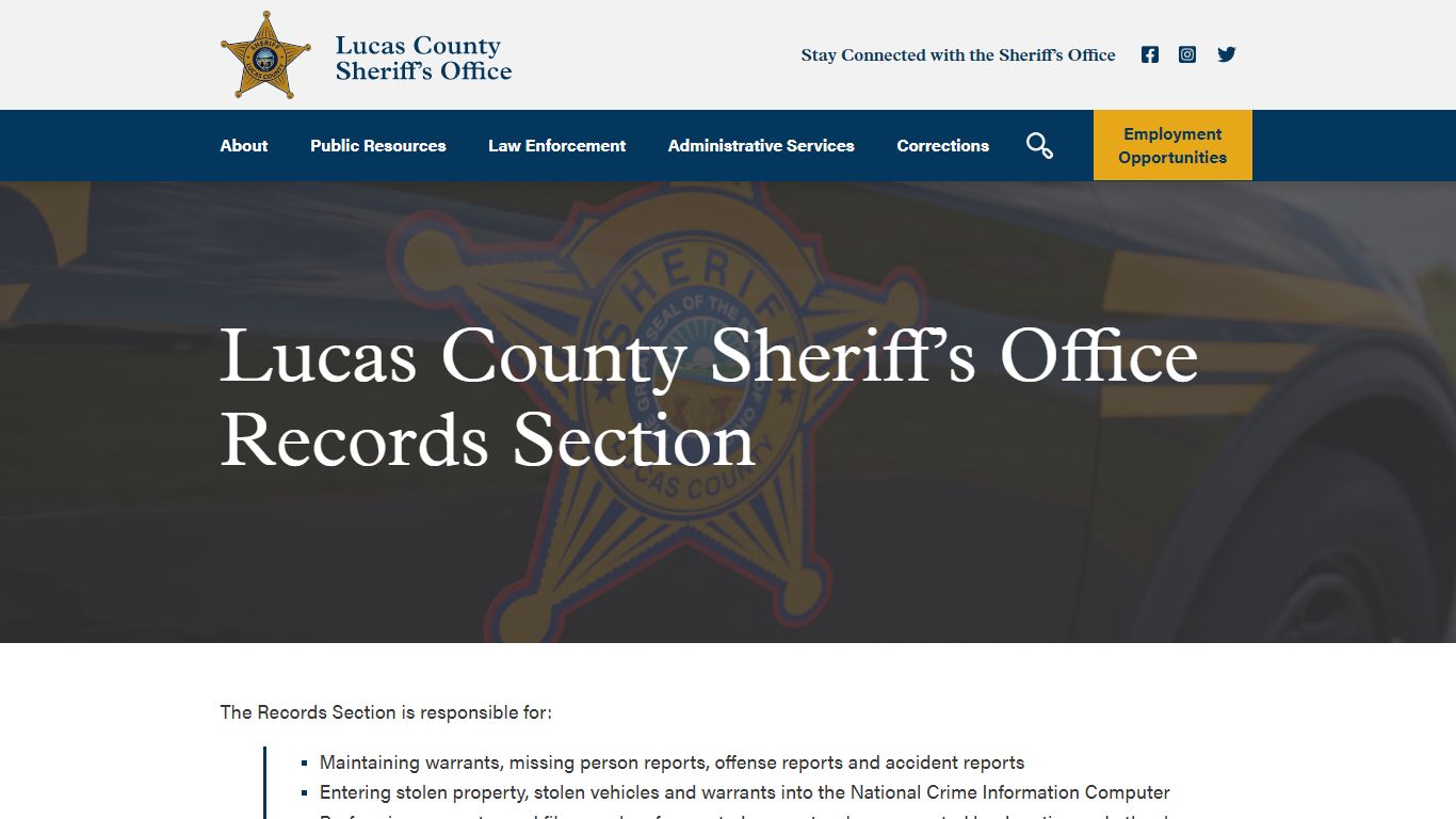 Lucas County Sheriff’s Office | Records Department